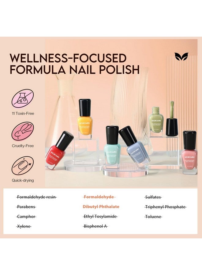 Morovan Nail Polish Set Fingernail: Quick Dry Nail Polish Kit Regular Nail Polish Bulk 0.25 oz Finger Nail Polish Pack Glossy Toenail Polish DIY Gifts for Women - Image 4