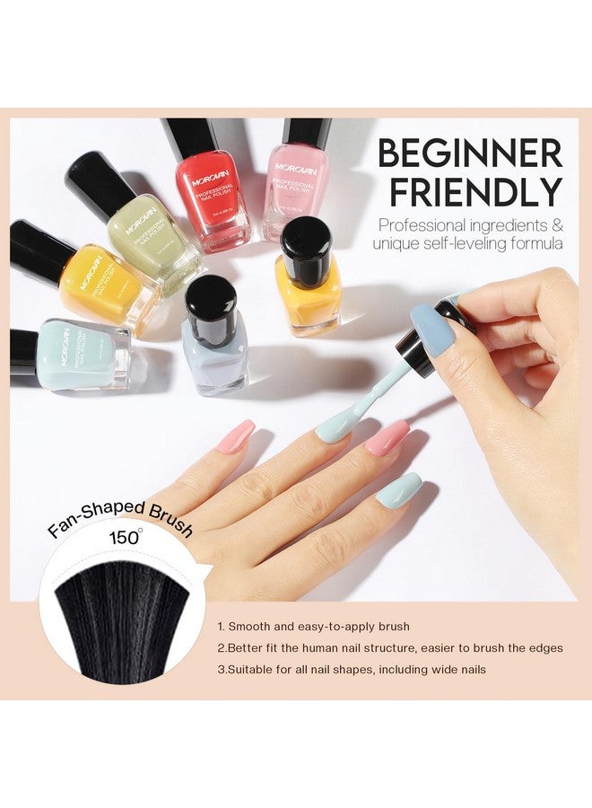 Morovan Nail Polish Set Fingernail: Quick Dry Nail Polish Kit Regular Nail Polish Bulk 0.25 oz Finger Nail Polish Pack Glossy Toenail Polish DIY Gifts for Women - Image 5