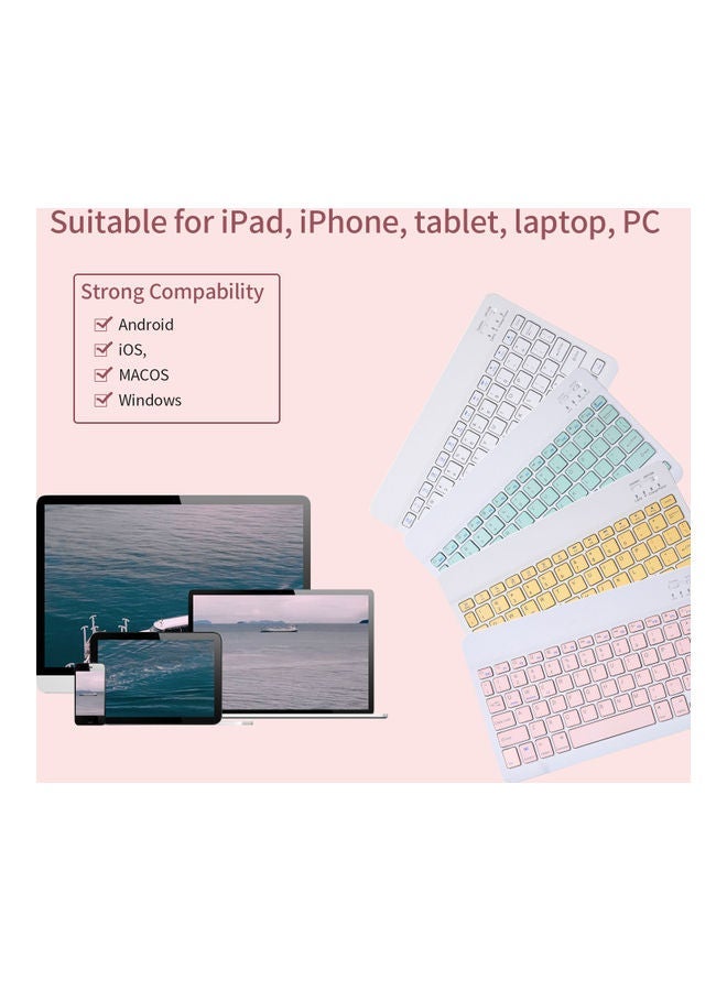 NIBEMINENT Tablet Wireless Keyboard and Mouse Combo Ultra-slim Design White  - Image 3