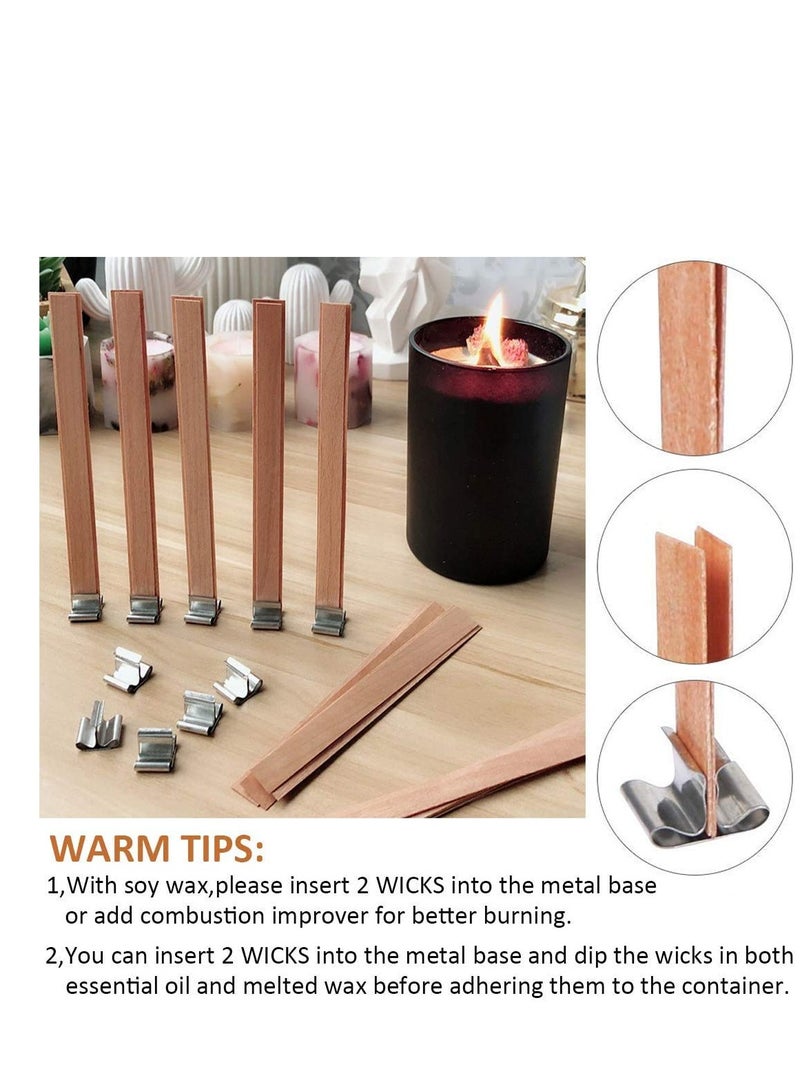 SYOSI Wood Wicks Kit for Candle Making,100 Pcs Wooden Candle Wicks , Natural Environmental Friendly Candle Cores - Image 5