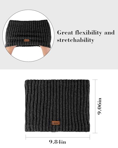MSDC Winter Scarf for Women Neck Gaiter Warmer Chenille Fleece Face Mask Covering for Cold Weather Gifts Black - Image 5