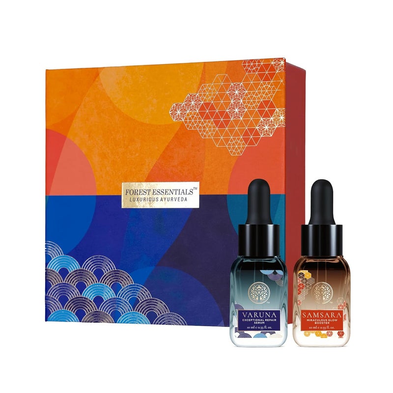 Forest Essentials ثنائي سيروم الوجه المضاد للشيخوخة عالي الأداء ليلاً ونهاراً | بشرة ممتلئة ومُرطبة وأكثر نعومة | تكنولوجيا نانوية مبتكرة وتركيبات أعشاب مخمرة | نتائج مثبتة سريرياً - Image 2