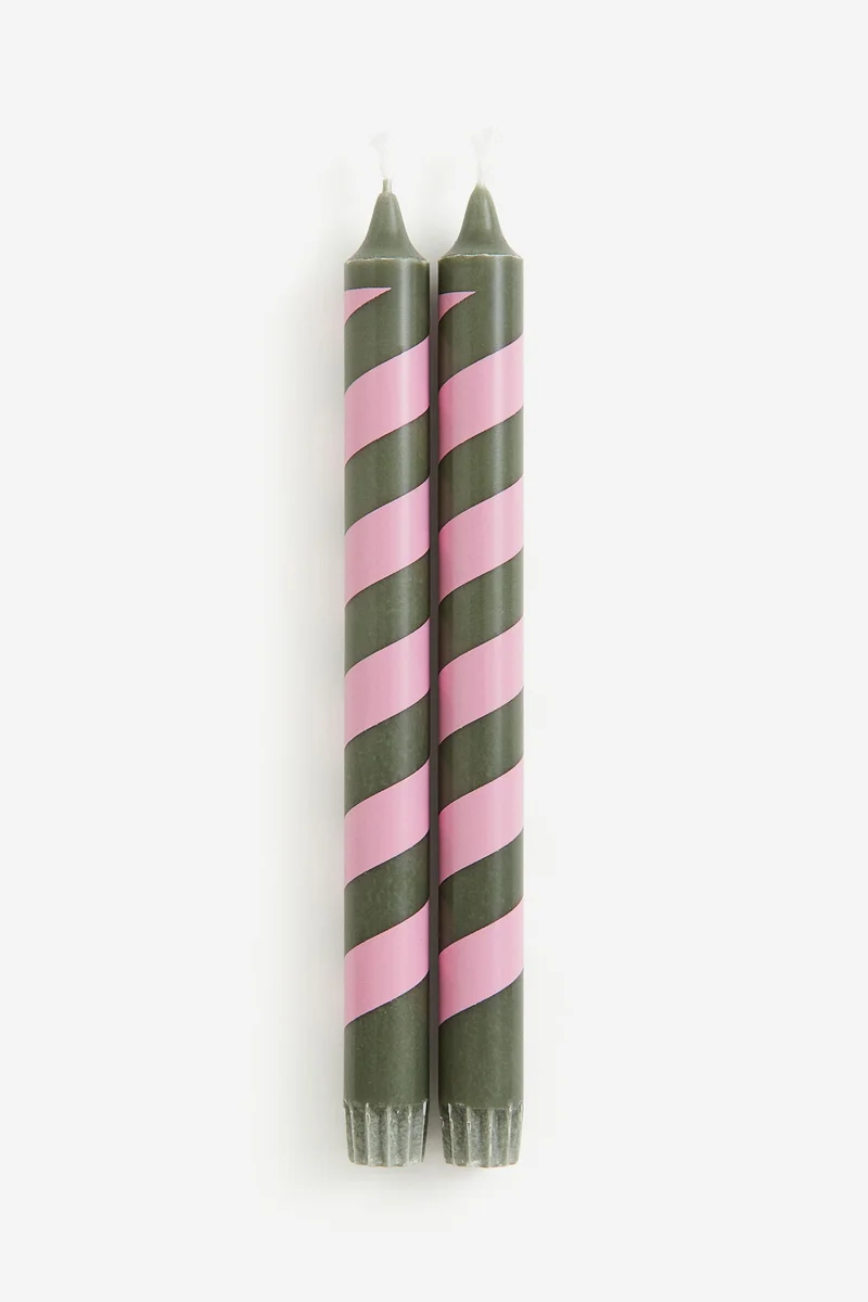 H&M 2-pack candy cane candles