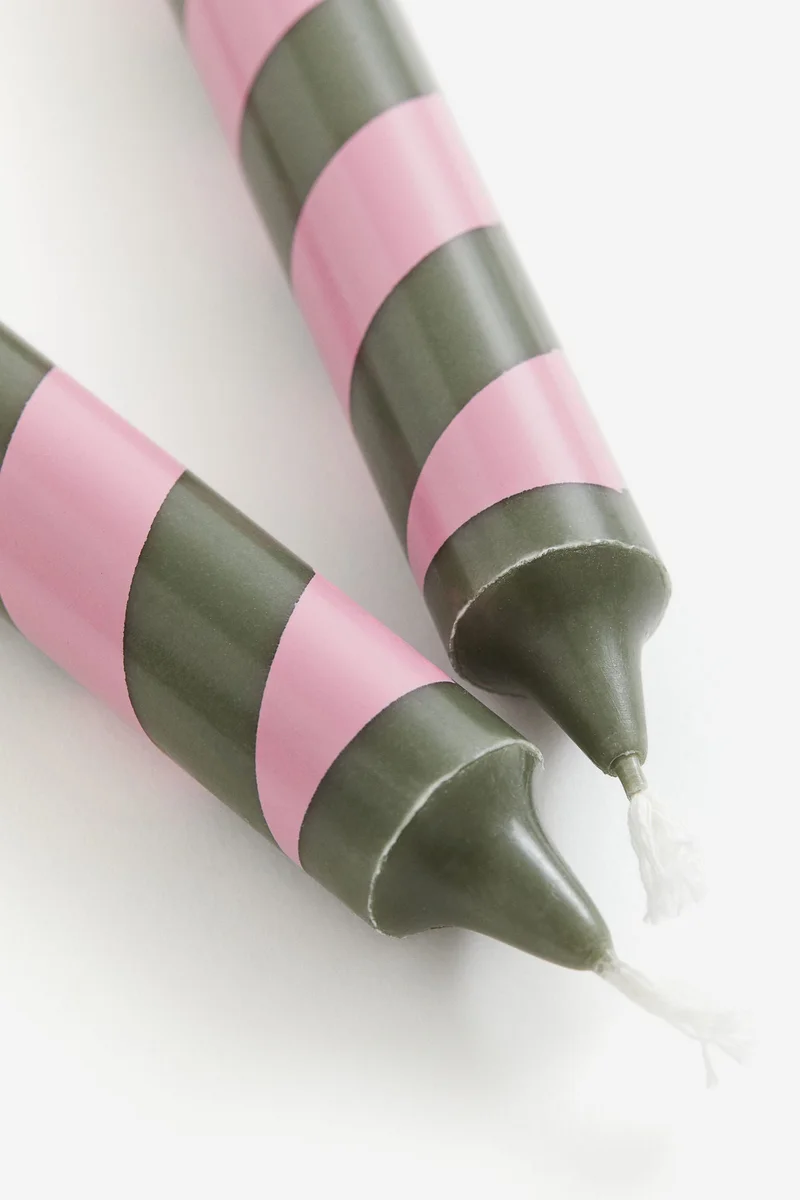 H&M 2-pack candy cane candles