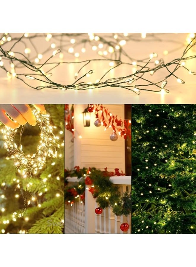 USB Fairy Lights Plug in ، أضواء سلسلة Weikle Firecracker في الهواء الطلق مع مؤقت ، 3M 100 LED أضواء عنقودية مقاومة للماء لتزيين حفل زفاف إكليل  الداخلي ، أبيض دافئ - Image 4