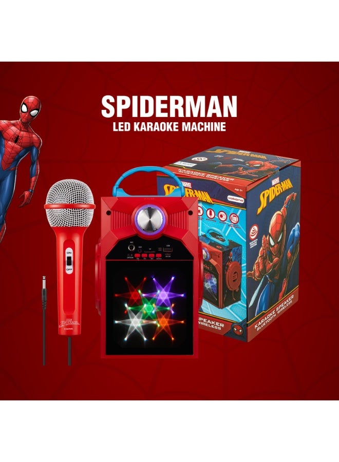 SMD Marvel Spider-Man Galaxy LED Stars Karaoke Machine with Microphone | Kids karaoke machine with Spider-Man theme, LED star lights, microphone, and fun singing features for entertainment - Image 4