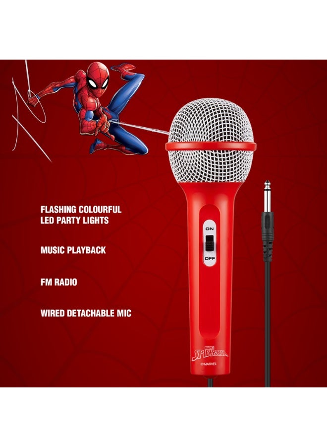 SMD Marvel Spider-Man Galaxy LED Stars Karaoke Machine with Microphone | Kids karaoke machine with Spider-Man theme, LED star lights, microphone, and fun singing features for entertainment - Image 5