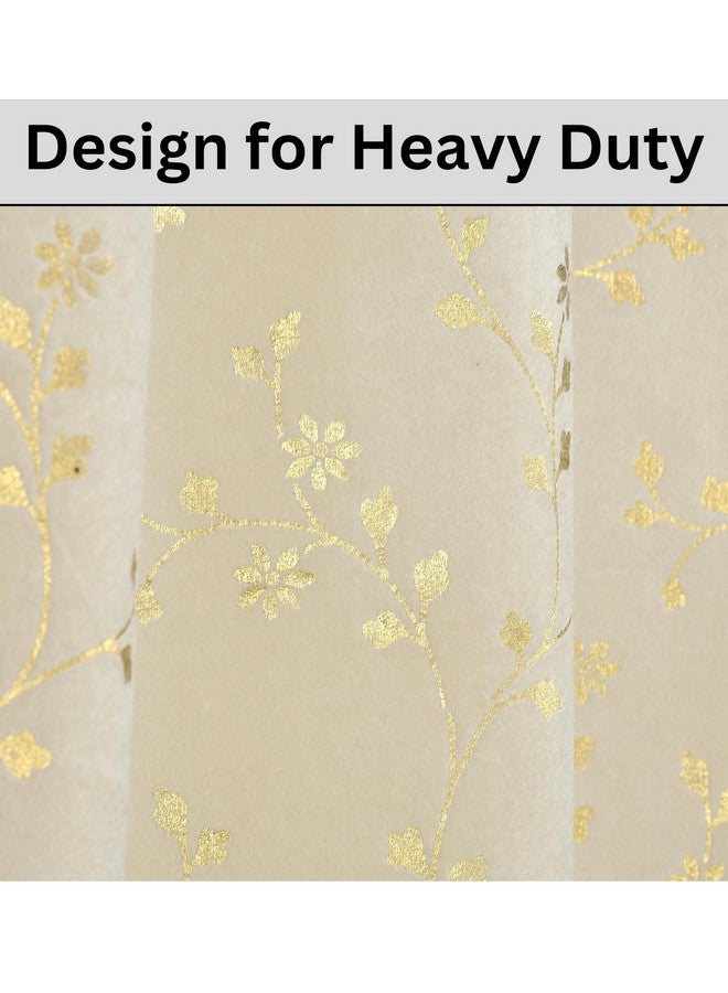 FABDRAPE ستائر مصممة من قماش مخمل ثقيل فاخرة مظهرها يحجب الضوء مزخرفة بالأزهار شبه شفافة مع حلقات 7 أقدام للباب، كريمي، عبوة من 2 قطعة - Image 4