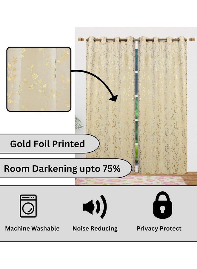FABDRAPE ستائر مصممة من قماش مخمل ثقيل فاخرة مظهرها يحجب الضوء مزخرفة بالأزهار شبه شفافة مع حلقات 7 أقدام للباب، كريمي، عبوة من 2 قطعة - Image 3