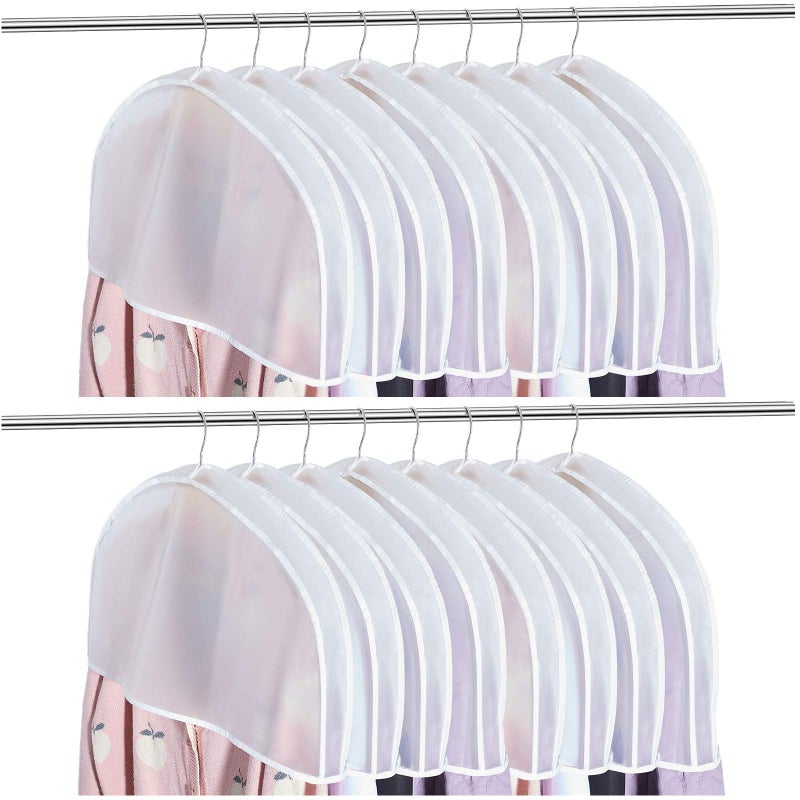 Patelai Patelai 24 Pieces Shoulder Covers for Hanging Clothes 24 x 12 x 2 Inches Dust Covers for Hanging Clothes for Closet Storage Suit Coats Jackets Dress Closet Storage 
