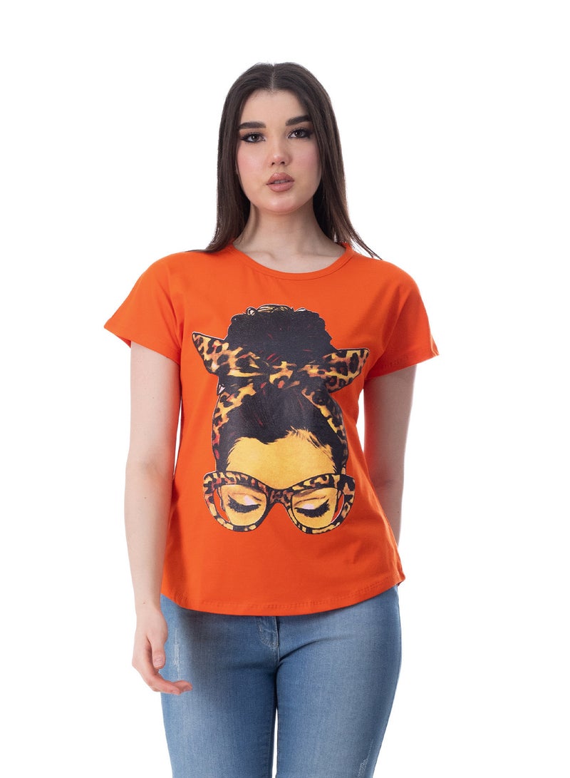 بيبو تيشيرت حريمي اكمام قصيرة مطبوع - Image 1