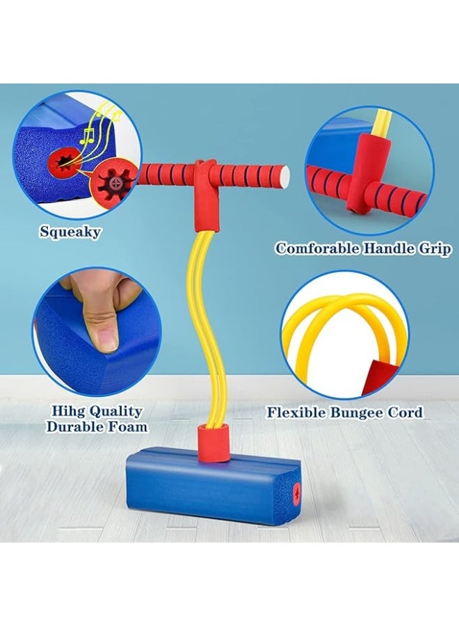 Educational Safe Fun Game Toy Foam Pogo Jumper for Kids, Toddler Training Pogo Sticks with Squeaky Sounds, Bouncy Toy for Boys and Girls, 250 Pound Capacity (blue) - Image 3
