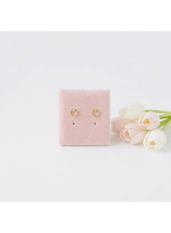 The Intermix Gems 18K Gold Heart Stud Earrings - Image 2