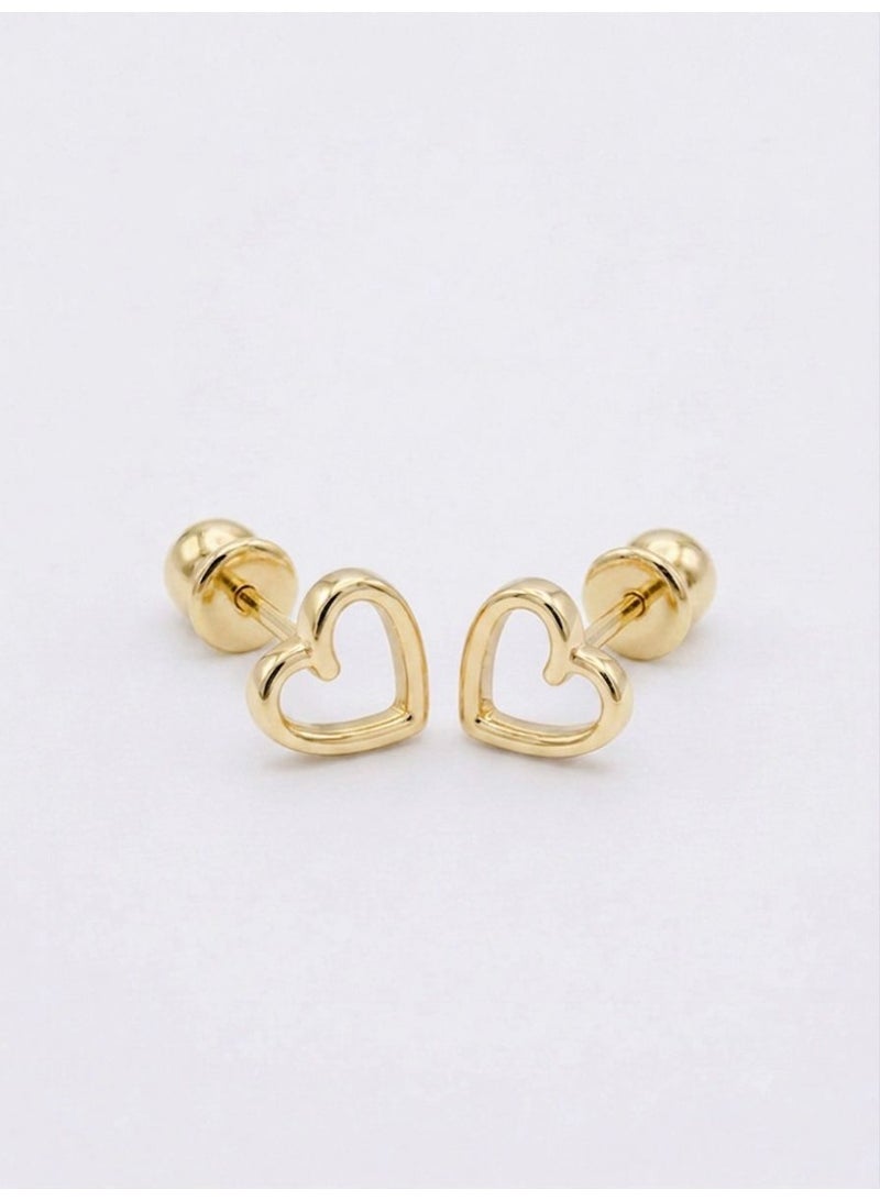 The Intermix Gems 18K Gold Heart Stud Earrings - Image 4