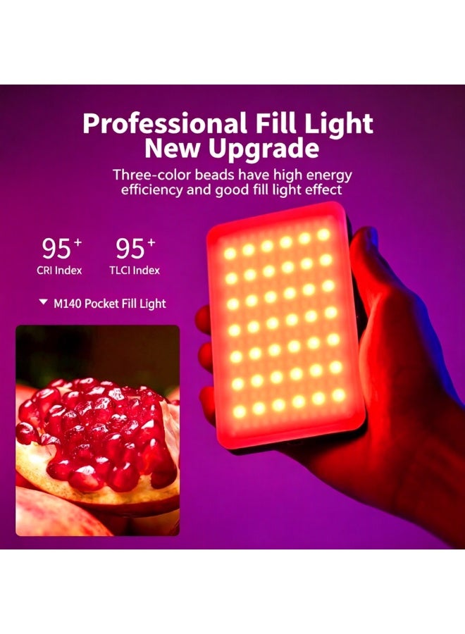 kunshao RGB video light - portable LED camera light panel -360 ° full-color - fast charging -2000mAh battery -24 lighting effects - photography fill light - portable LED camera light - Image 2