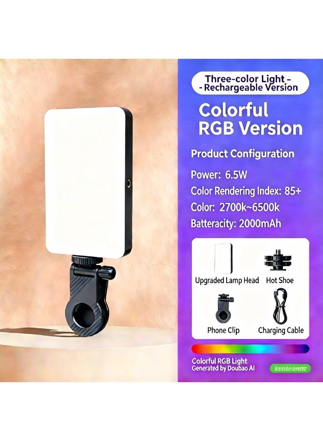 kunshao RGB video light - portable LED camera light panel -360 ° full-color - fast charging -2000mAh battery -24 lighting effects - photography fill light - portable LED camera light - Image 5