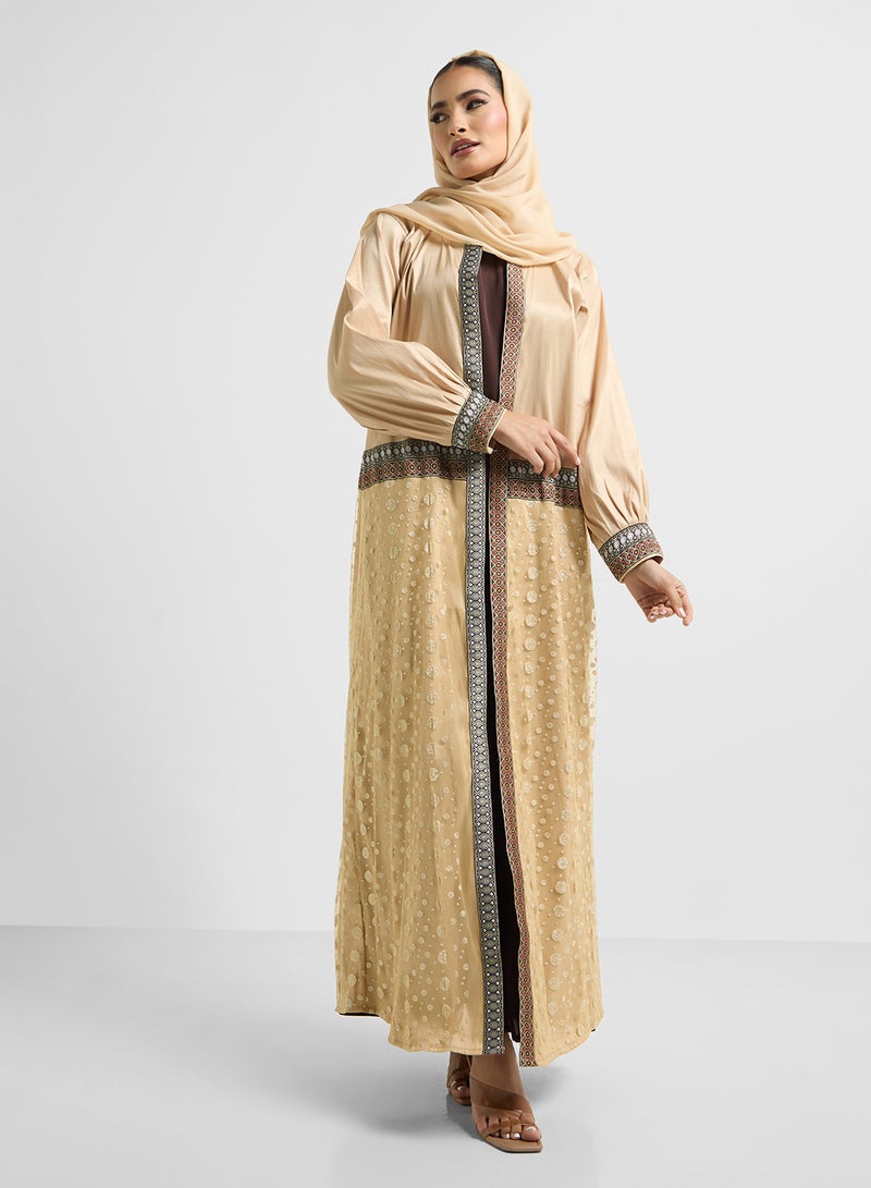 Khizana Puff Sleeve Abaya With Sheila  - Image 1