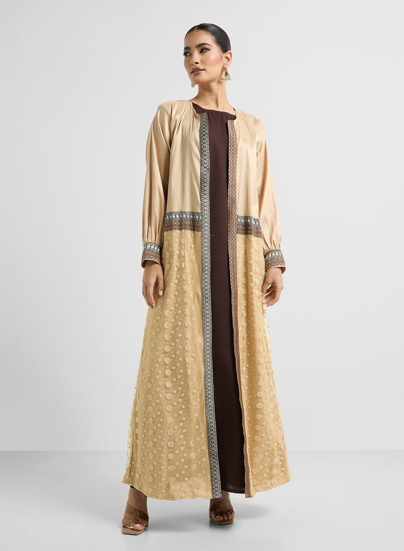 Khizana Puff Sleeve Abaya With Sheila  - Image 3
