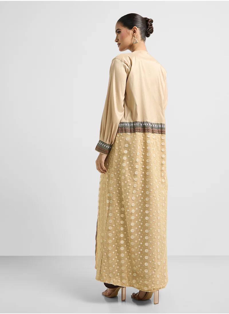 خزانة Puff Sleeve Abaya With Sheila