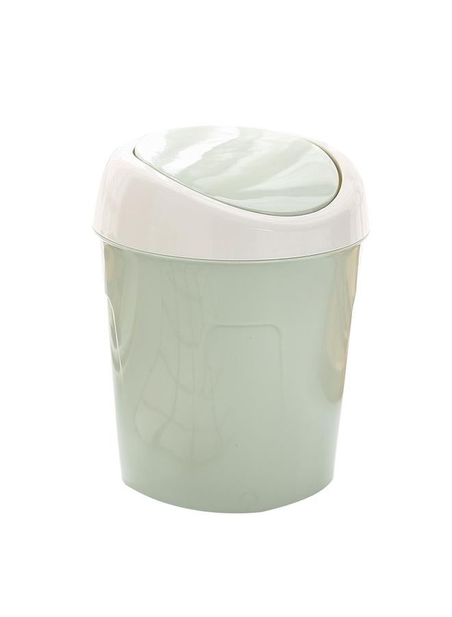 NIBEMINENT Desktop Trash Can Small Mini Plastic Table Garbage Bin with Swing Lid for Living Room Coffee Table S Green  - Image 2