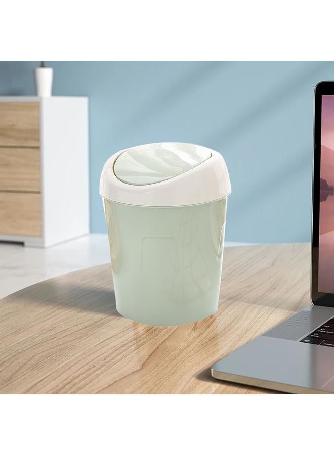 NIBEMINENT Desktop Trash Can Small Mini Plastic Table Garbage Bin with Swing Lid for Living Room Coffee Table S Green  - Image 4