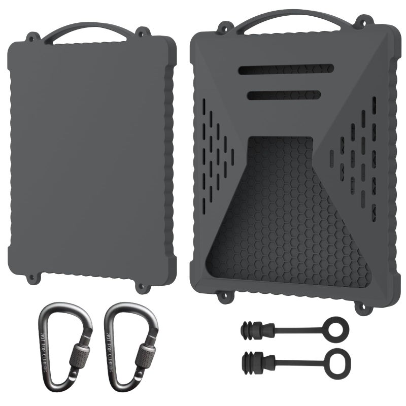 Acover Starlink Mini Protective Cover,Liquid Silicone Case for Starlink Mini Accessories Satellite Dish Waterproof & Anti-Scratch Cover with Handle & Hook Perfect for Outdoor Travel RV/Camping(Gery) - Image 1