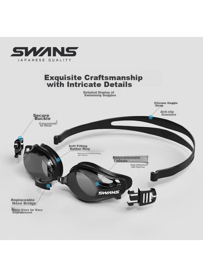 Speed Vision Suanshi Swans Men's Swim Trunks, Swim Cap, And Swimming Goggles Three-piece Set Professional Training Five-point Swim Shorts Men's Set Swimming XL - Image 3