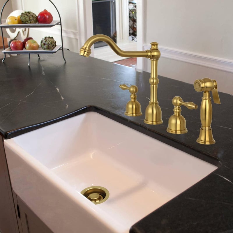 Akicon Kitchen Sink Brass Gold Finish Garbage Disposal Flange Stopper, One Size Disposal Rim, Fit 3-1/2 Inch Standard Sink Drain Hole - Image 2