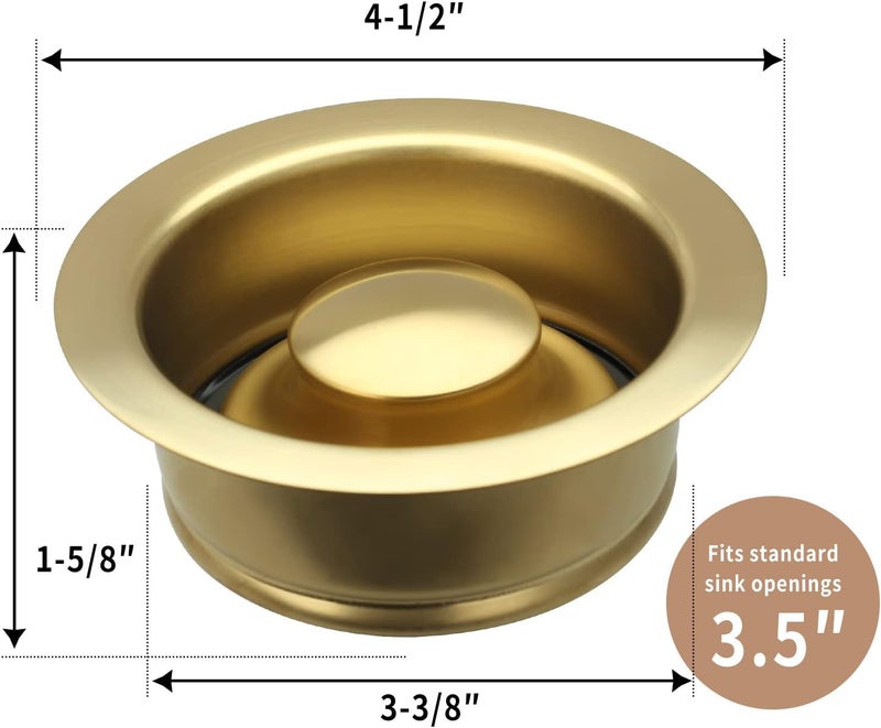 Akicon Kitchen Sink Brass Gold Finish Garbage Disposal Flange Stopper, One Size Disposal Rim, Fit 3-1/2 Inch Standard Sink Drain Hole - Image 4