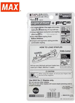 Max Vaimo 11 HD-11FLK Stapler and Staple Yellow  - Image 3