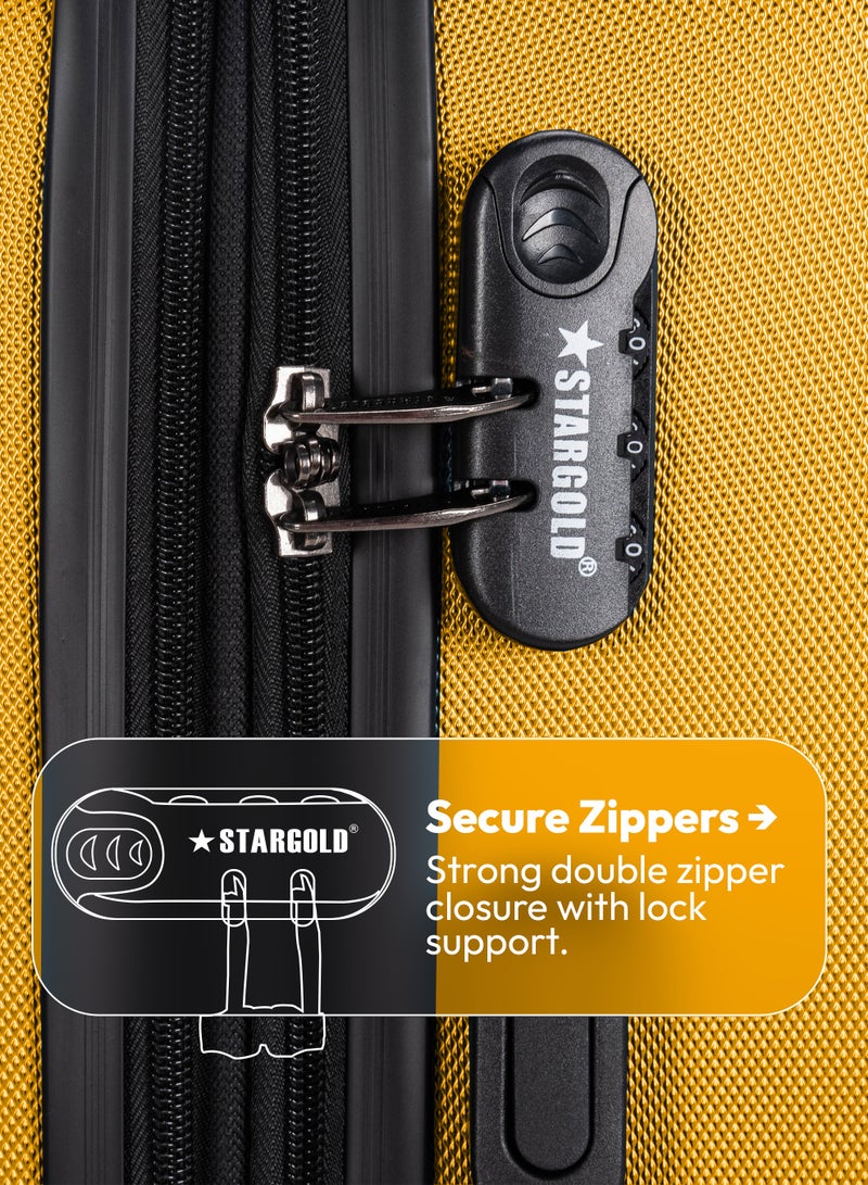 ستارجولد مجموعة حقائب سفر من 4 قطع (20/24/28/32 بوصة) - حقائب سفر صلبة من مادة ABS بسحاب قابل للتمدد، وعجلات دوارة 360 درجة، وقفل رقمي - حقيبة سفر خفيفة الوزن بعجلات - Image 4