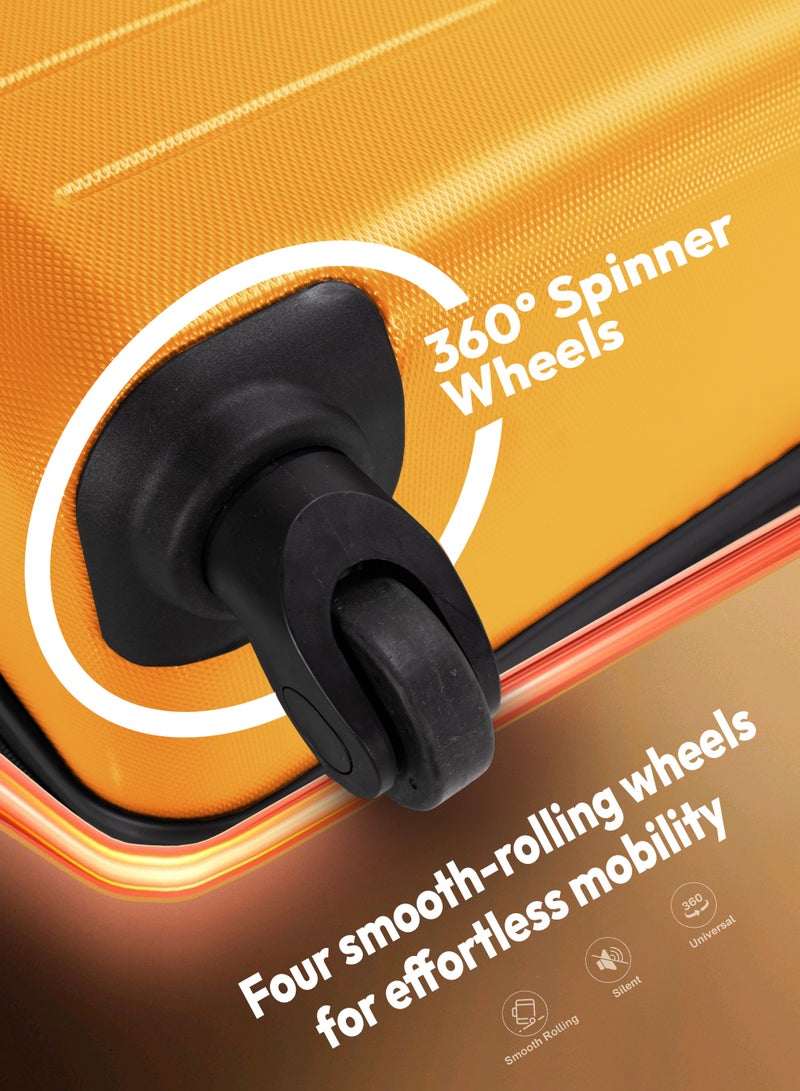 ستارجولد مجموعة حقائب سفر من 4 قطع (20/24/28/32 بوصة) - حقائب سفر صلبة من مادة ABS بسحاب قابل للتمدد، وعجلات دوارة 360 درجة، وقفل رقمي - حقيبة سفر خفيفة الوزن بعجلات - Image 3
