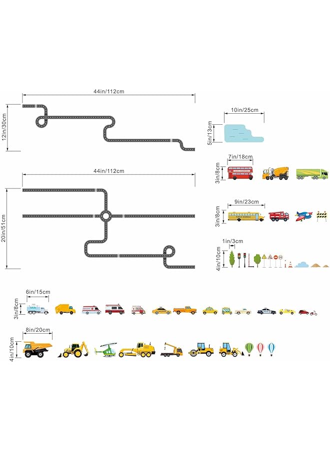 erorex Large Construction Vehicles Car Wall Stickers Trucks Excavator Tractor Wall Decals Kids Boys Bedroom Playroom Daycare Wall Decor - Image 4