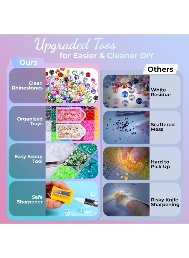 ATRJSZ Bedazzling Kit 48000Pcs 60 Colors Resin Jelly Rhinestones, Multicolor 3mm Flatback Gems for Diamond Art, Bedazzler Kit with 4Pcs 10ml B7000 Jewelry Glue & Tools for DIY Nail Art Crafting Book Makeup - Image 4