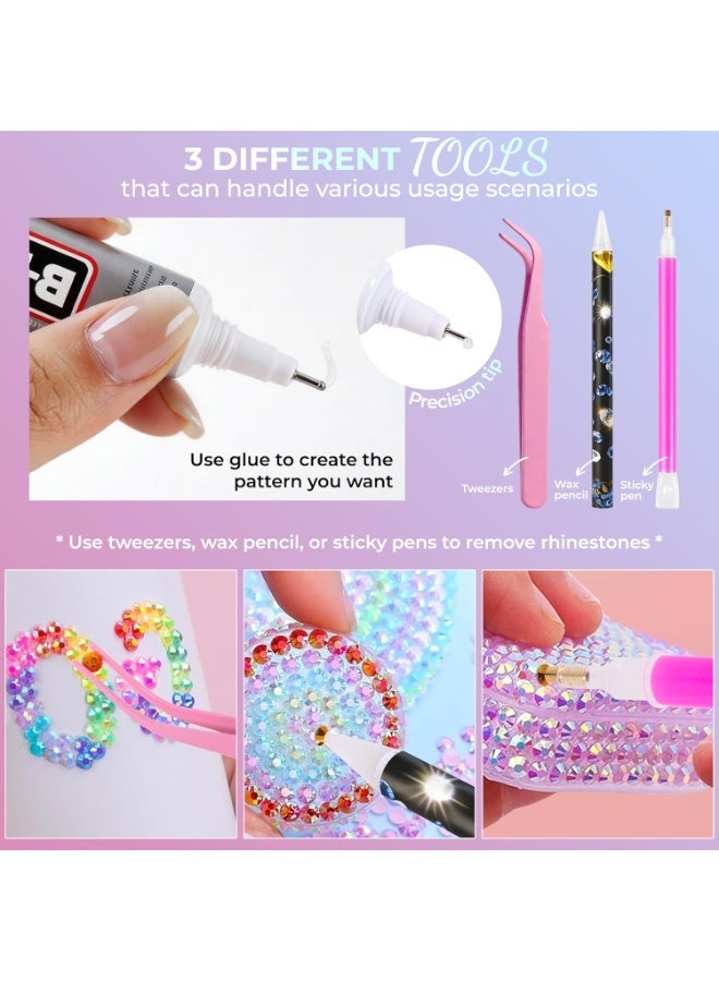 ATRJSZ Bedazzling Kit 48000Pcs 60 Colors Resin Jelly Rhinestones, Multicolor 3mm Flatback Gems for Diamond Art, Bedazzler Kit with 4Pcs 10ml B7000 Jewelry Glue & Tools for DIY Nail Art Crafting Book Makeup - Image 3