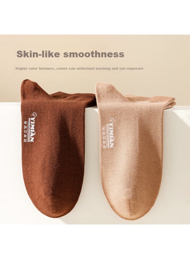 Yimian Men's Socks, 100% Pure Cotton, Short Summer Thin Breathable Antibacterial Deodorant Boat Socks, Low-cut Ankle Socks, 6 Pairs - Image 2