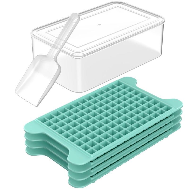 FDDBI Mini Ice Cube Tray for Freezer: FDDBI Small Ice Trays for Freezer with Bin - 117Ã—4PCS Easy Release Nugget Ice Tray - Crushed Ice Tray with Container - Image 1
