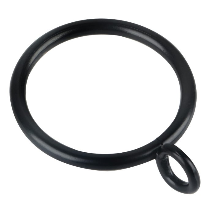 BLACK DRAPERY CURTAIN RING WITH EYELET FOR UP TO 10INCH CURTAIN PANELS SET OF 30 PCS BLACK CURTAIN RINGS