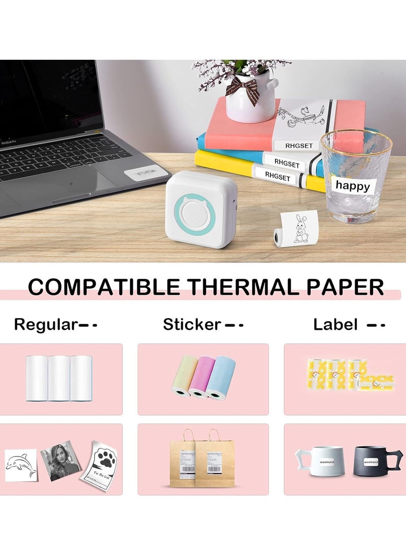 Generic Mini Pocket Sticker Printer Bluetooth Wireless Portable Mobile Printer Machine Thermal Printer For Notes Memo Photo Pocket Label Receipt Printer Compatible With iOS And Android  - Image 4