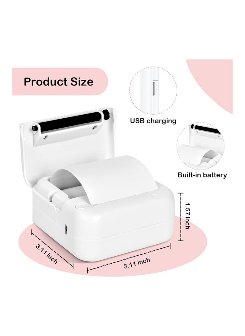 Generic Mini Pocket Sticker Printer Bluetooth Wireless Portable Mobile Printer Machine Thermal Printer For Notes Memo Photo Pocket Label Receipt Printer Compatible With iOS And Android  - Image 2