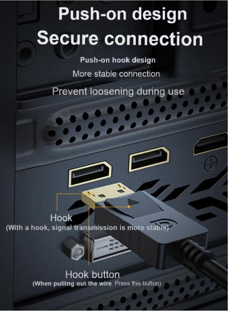 MIGOFAST DisplayPort to HDMI Cable 1.8M  DP to HDMI 4K Video Cable for Laptops Desktops Monitors Projectors HDTV  Supports 4K@30Hz Full HD 1080P Audio & Video Sync Gold Plated Durable PVC  - Image 5