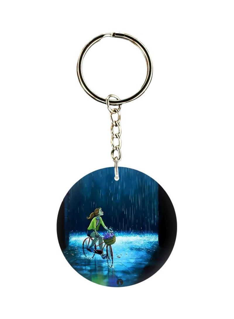 RKN Cartoon Girl Printed Keychain