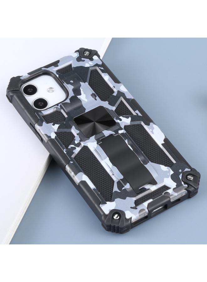 S-TOP Case For iPhone 12 / 12 Pro Camouflage Armor Shockproof TPU + PC Magnetic Protective Case with Holder - Image 2