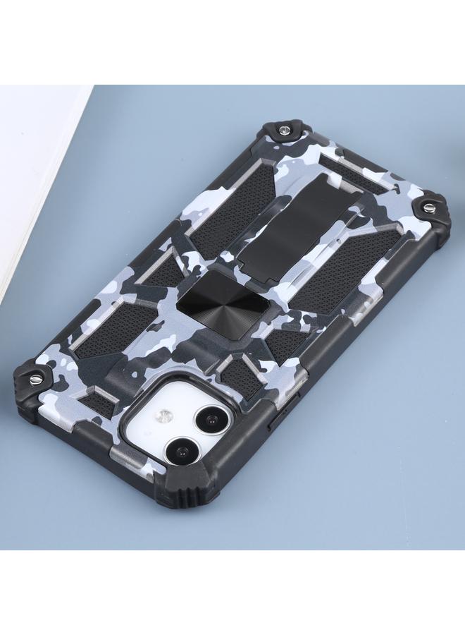 S-TOP Case For iPhone 12 / 12 Pro Camouflage Armor Shockproof TPU + PC Magnetic Protective Case with Holder - Image 4
