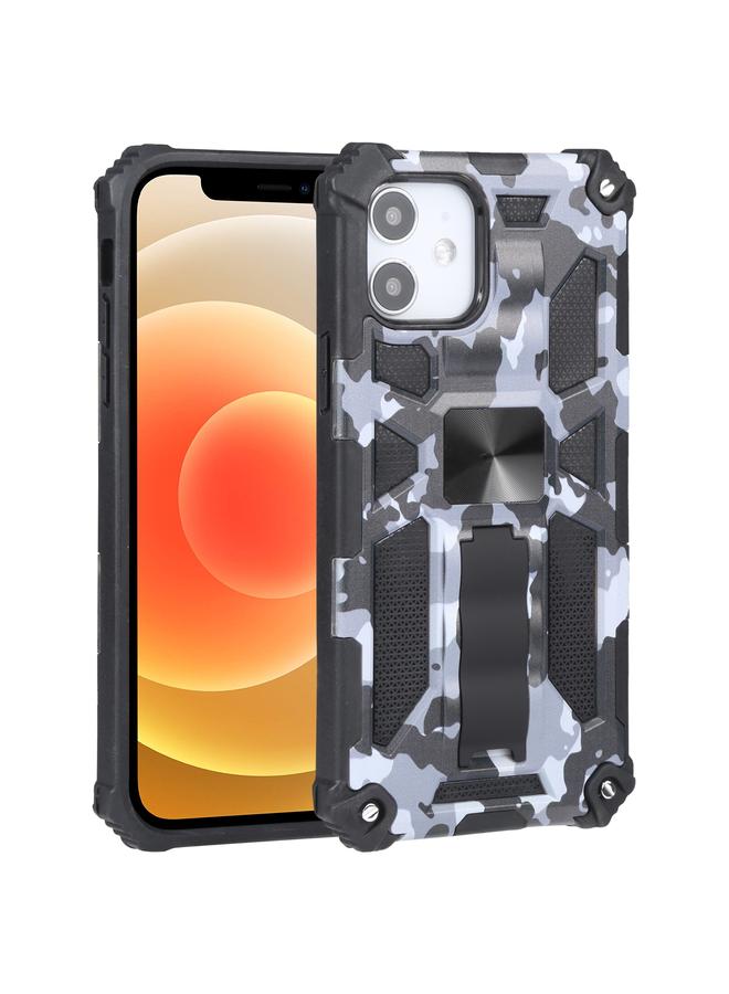 S-TOP Case For iPhone 12 / 12 Pro Camouflage Armor Shockproof TPU + PC Magnetic Protective Case with Holder - Image 1
