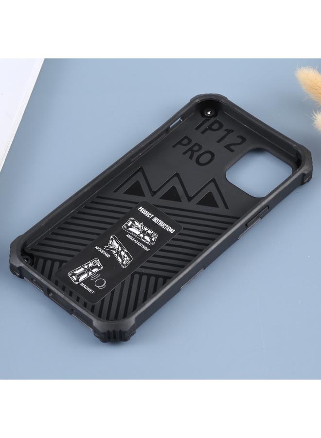 S-TOP Case For iPhone 12 / 12 Pro Camouflage Armor Shockproof TPU + PC Magnetic Protective Case with Holder - Image 5