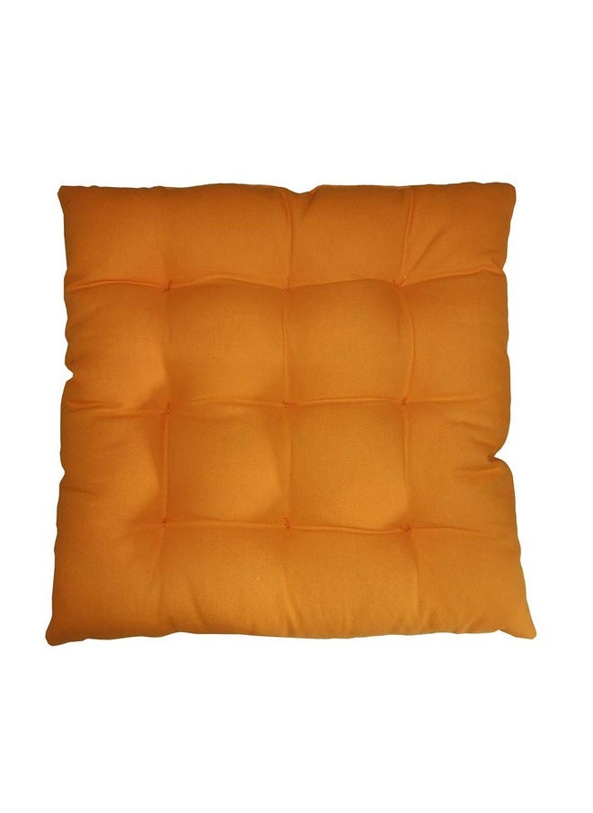 Lushomes - Chair Pads, Red With Orange, Reversible, Driver Seat Cushion For Car, Dining Chair Cushion, Cushion For Car, Tie Up Cushions For Chairs, Cotton Cushion (15 Inch X15 Inch, 1 Pc) - Image 1