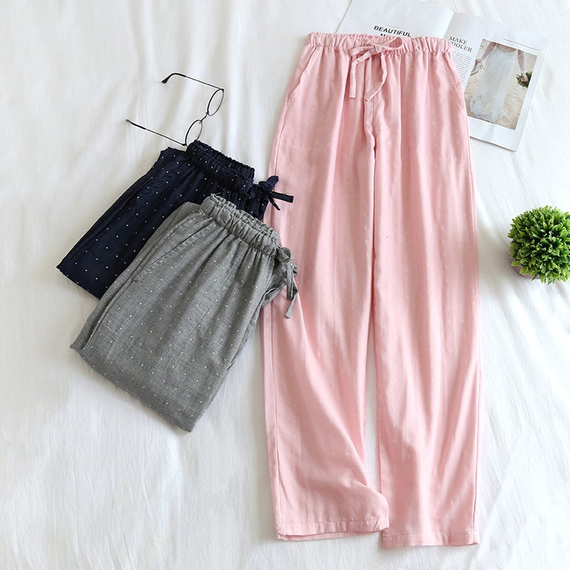 Couple Cotton Double Gauze Sleep Pants - Image 3