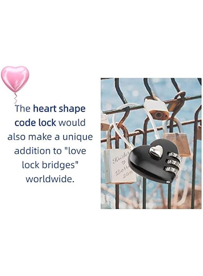 Heart Shape Code Lock compact mini size with 3 Digit Code Combination for luggage, backpack, jewelry box, hall locker(red)  - Image 2