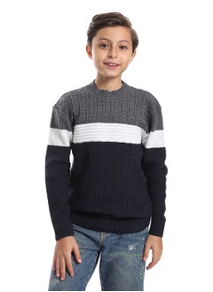 Wool Boys Pullover With Multi Design